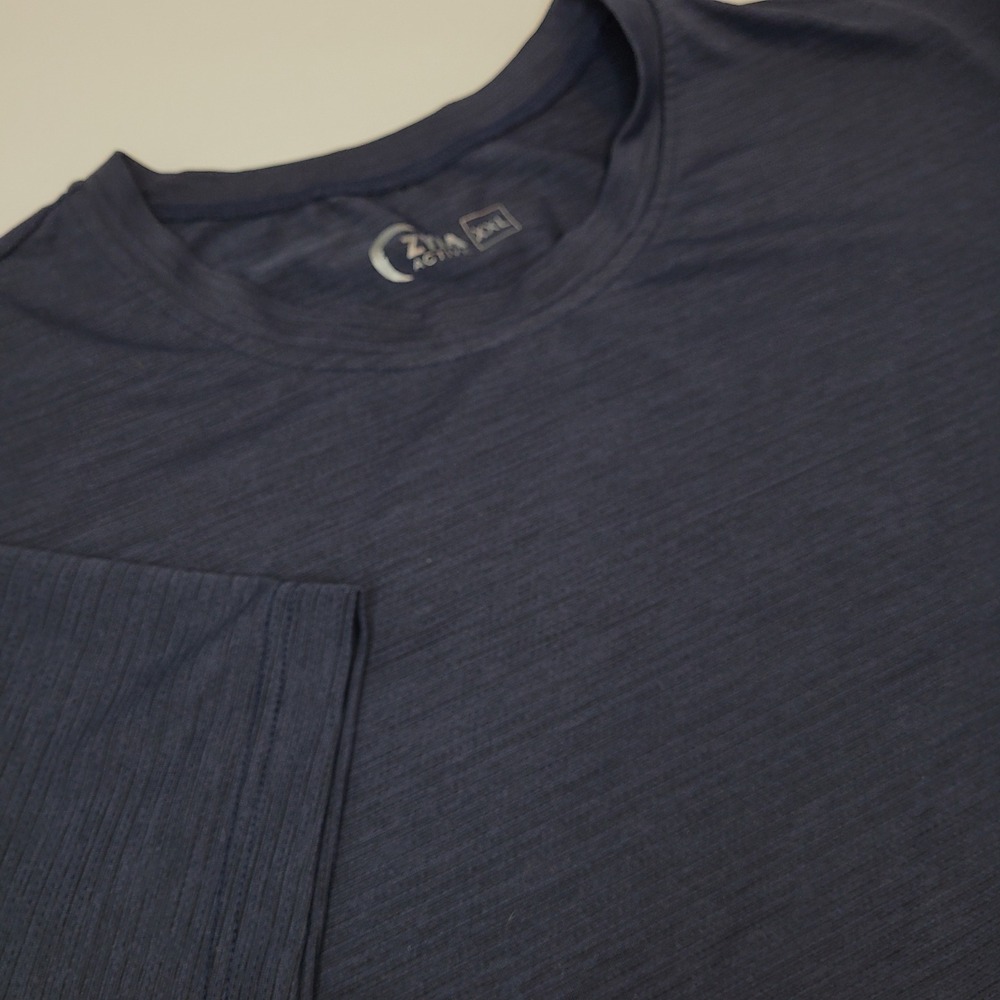 Zyia Active Performance T-Shirt Women XXL Navy Blue Excellent Heathered Stretch